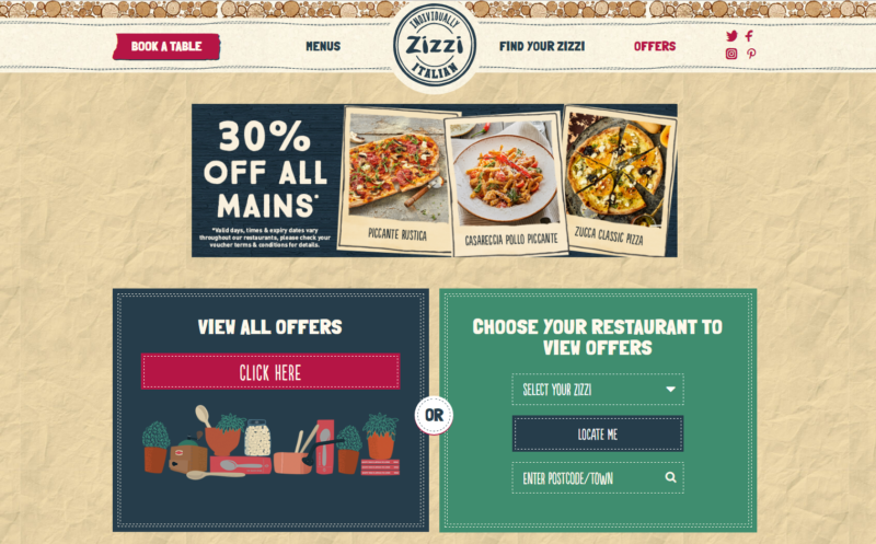 Award-Winning Restaurant Website Design & Hospitality UX for Zizzi
