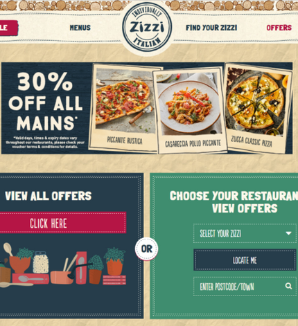 Award-Winning Restaurant Website Design & Hospitality UX for Zizzi