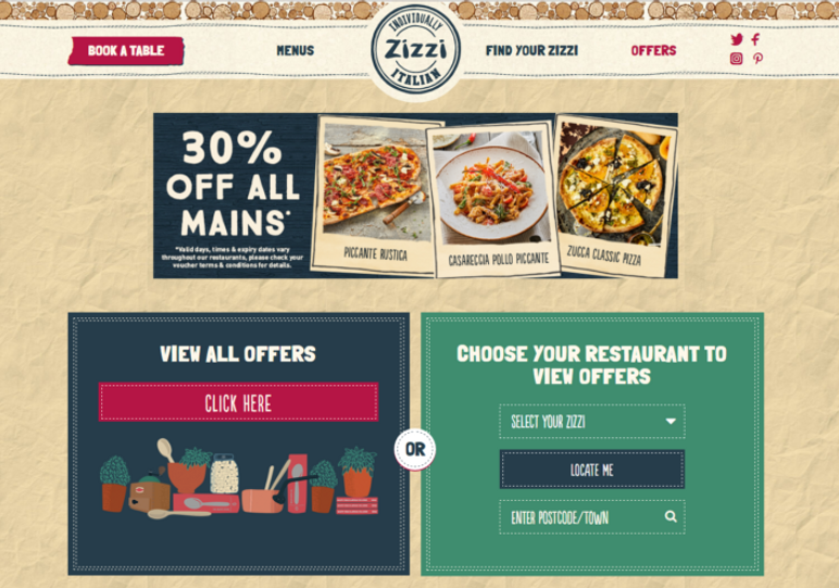 Award-Winning Restaurant Website Design & Hospitality UX for Zizzi
