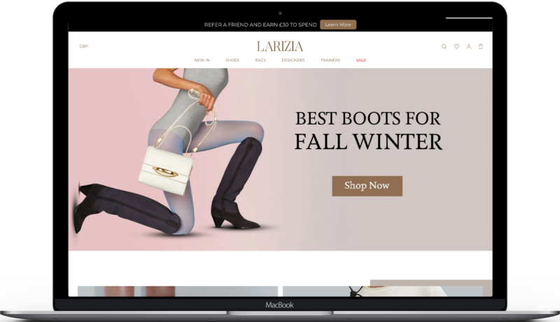 Larizia: Luxury Footwear & Designer Accessories - Shopify Plus eCommerce Success Story