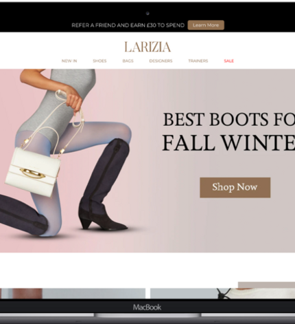 Larizia: Luxury Footwear & Designer Accessories - Shopify Plus eCommerce Success Story