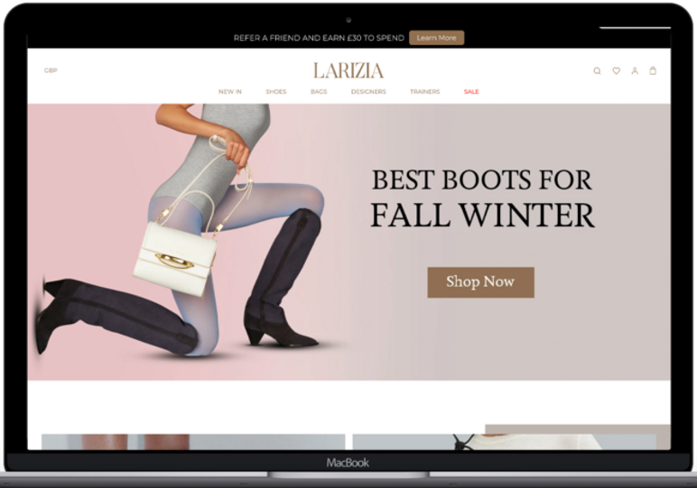 Larizia: Luxury Footwear & Designer Accessories – Shopify Plus eCommerce Success Story