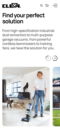 A woman operates a vacuum cleaner in a modern home. From high-specification industrial dust extractors to multi-purpose garage vacuums, from powerful cordless lawnmowers to training fans, we have the solution for you.